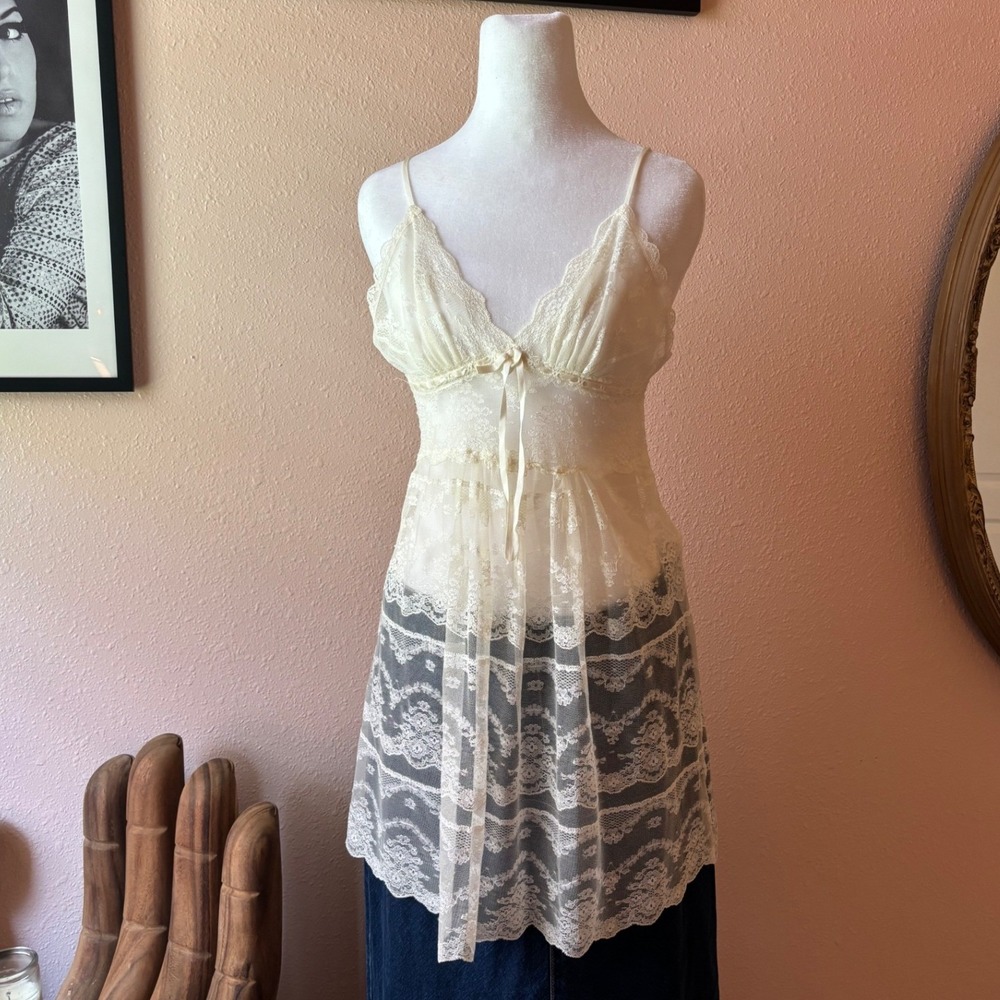 Vintage Jonquil by‎ Diane Samandi Bridal Coquette Babydoll Lace Dress